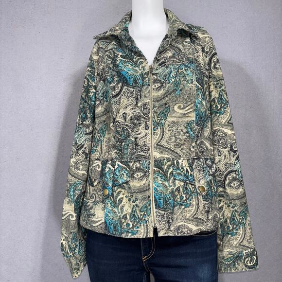 Earthy Retro Boho Stretch Jacket Small Edgy Rocker Classic Versatile Casual Arts - Picture 1 of 8